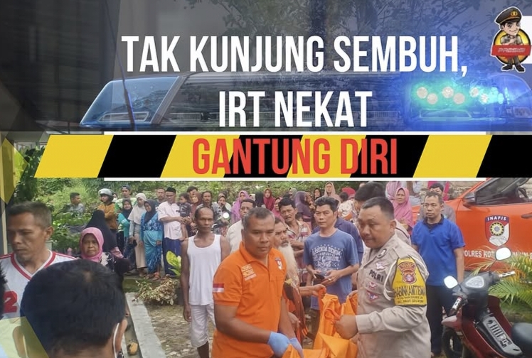Petugas kepolisian melakukan olah TKP di rumah seorang ibu rumah tangga di Kelurahan Madurejo, Kecamatan Arut Selatan, Kotawaringin Barat, yang ditemukan tewas gantung diri.