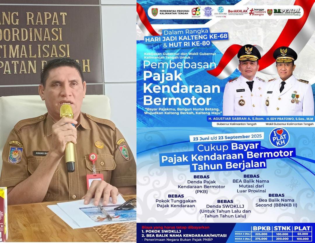 Pemprov Kalteng Bebaskan Pajak Kendaraan Bermotor 2025, Segera Urus!