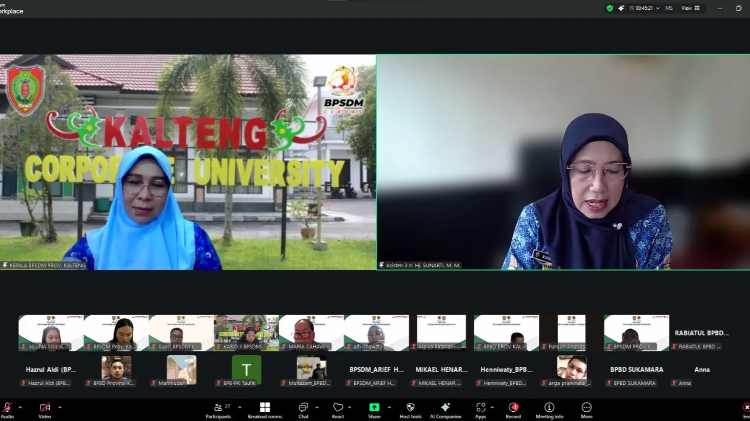 Pemprov Kalteng Genjot Kesiapsiagaan Aparatur Lewat Pelatihan Rencana Kontingensi