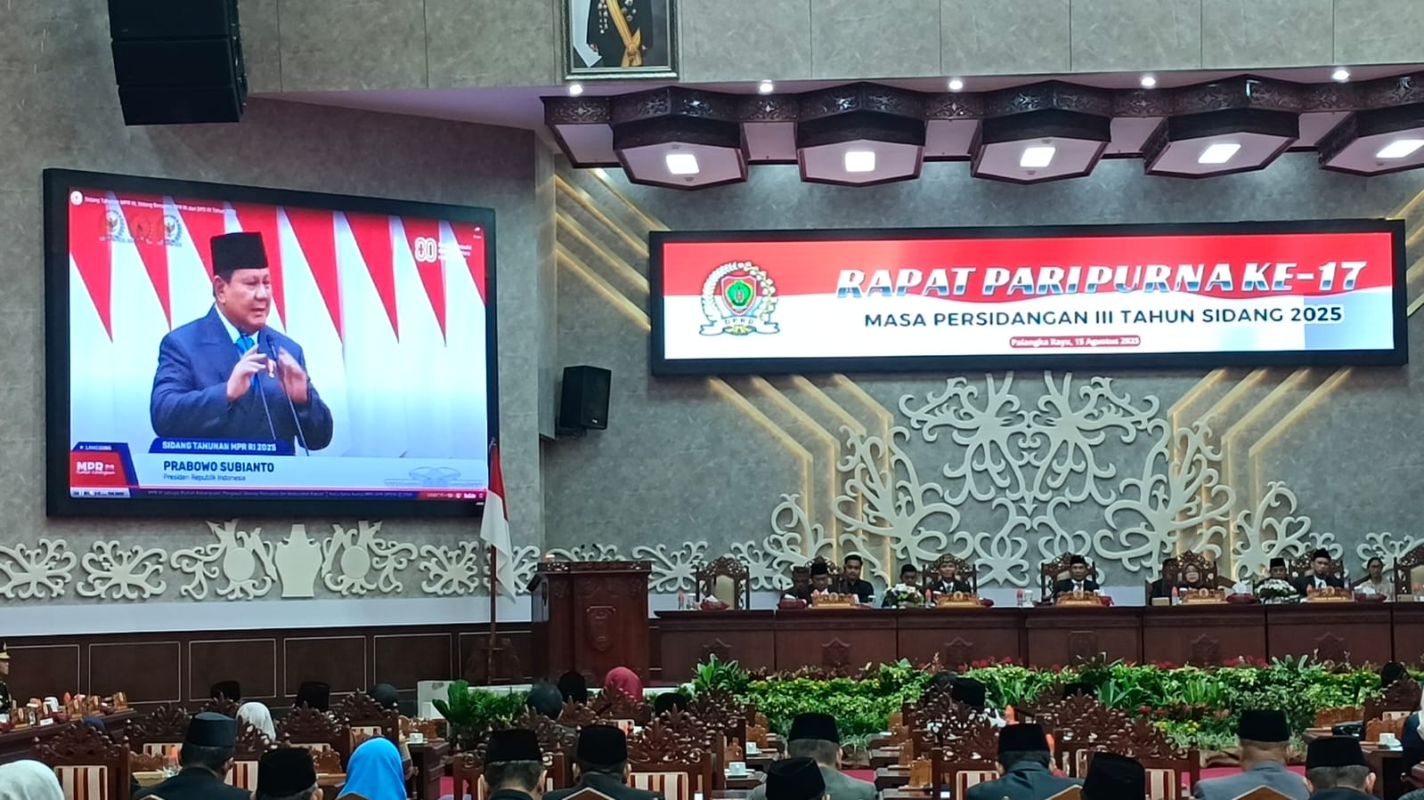 DPRD Kalteng Simak Pidato Kenegaraan, Arton: Momentum Penting Arah Kebijakan Nasional