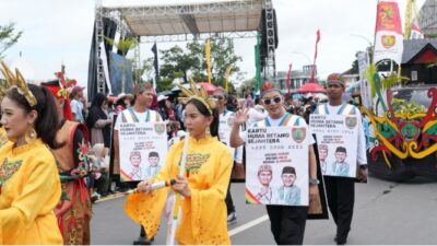 Dinas Sosial Ramaikan Karnaval FBIM 2026, Kartu Huma Betang Sejahtera Tampil di Tengah Parade Budaya