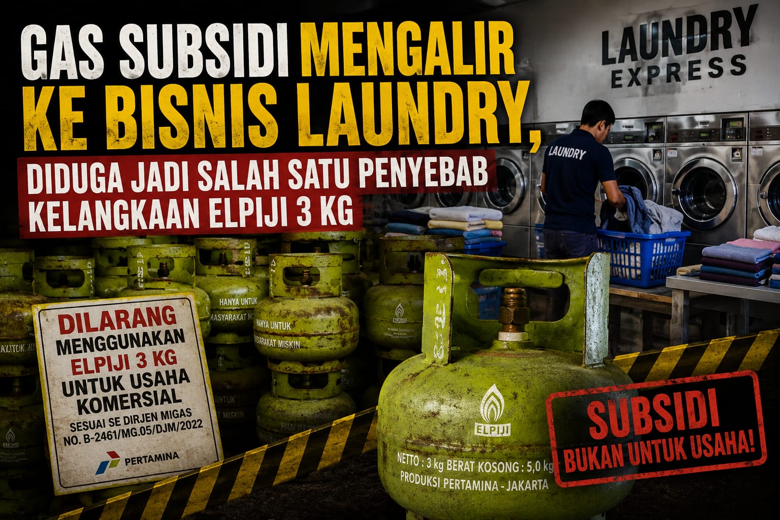 Gas Subsidi Mengalir ke Bisnis Laundry, Diduga Jadi Salah Satu Penyebab Kelangkaan Elpiji 3 Kg